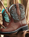 Embroidered Mid-calf Comfort Western Boots