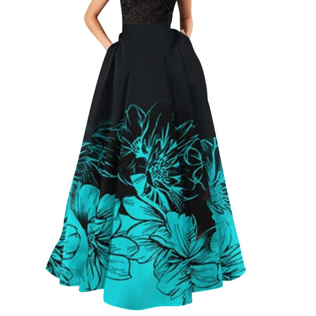 High Waist Bohemian Floral Print Maxi Skirts