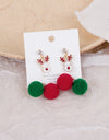 Fashion Green Red Color Star Ball Christmas Earring Women