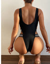Backless One Piece Thongs Swimsuit Bikini