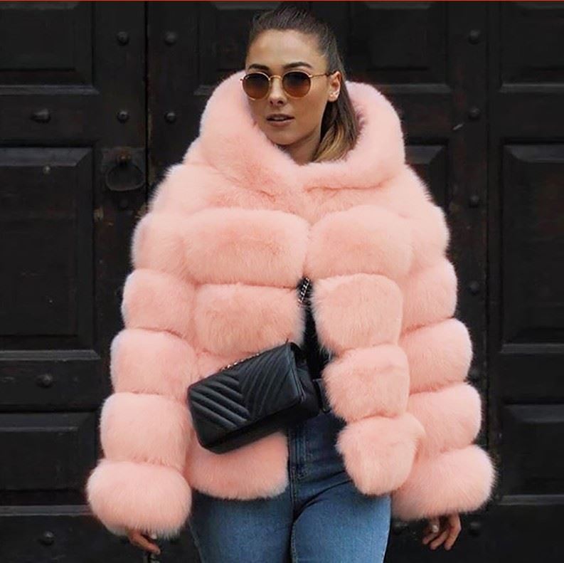 High Quality Warm Thick Hooded Fur Winter Coat