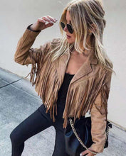 Load image into Gallery viewer, Fringed Hem Tassel Cardigan Crop Top
