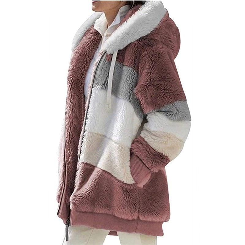 Warm Hooded Fleece Zipper Casual Coats For Winter