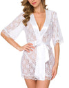 Lace See-through Nightgown With a Deep V-neck