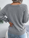 Knitted Acrylic Loose Long Sleeve Sweater