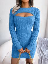 Load image into Gallery viewer, Sexy Openwork Twist Waist Hip Skirt Sweater Dress
