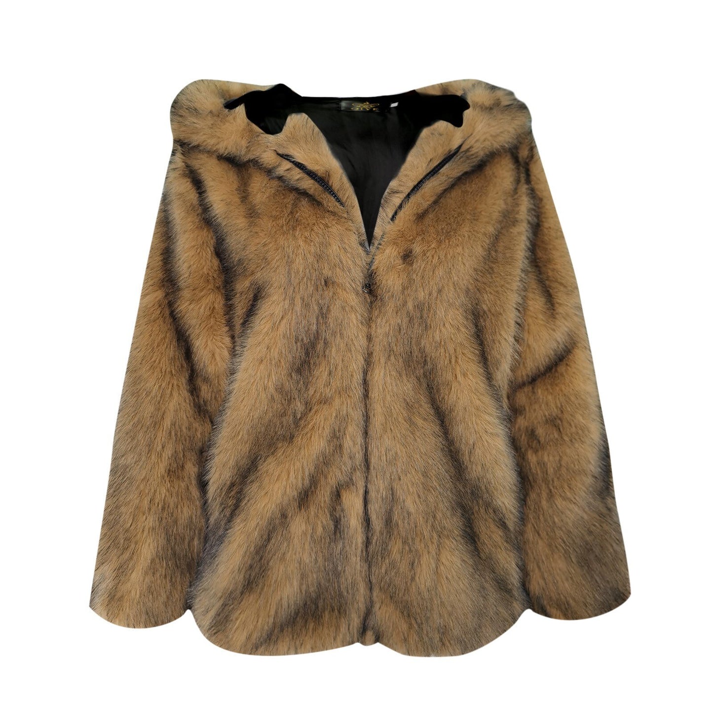 Hooded High Quality Faux Fur Top Coat