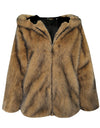 Hooded High Quality Faux Fur Top Coat
