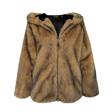 Load image into Gallery viewer, Hooded High Quality Faux Fur Top Coat
