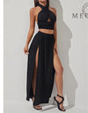 Sexy Crop Top and Skirt Two Piece Set