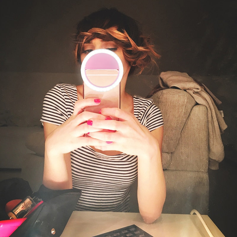 USB/Battery Powered Led Selfie Ring Light for Mobile Phone 8 cm