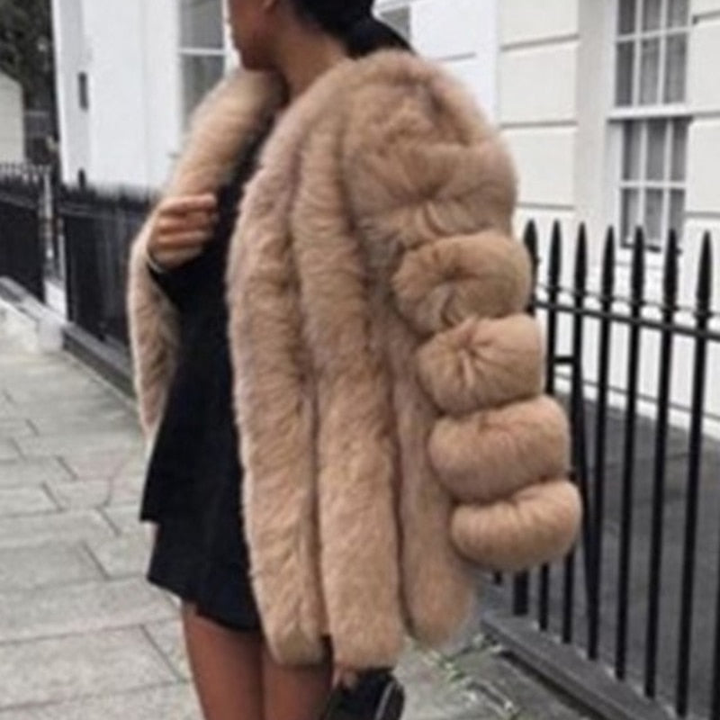 High Quality Elegant Thick Warm Fur Coat