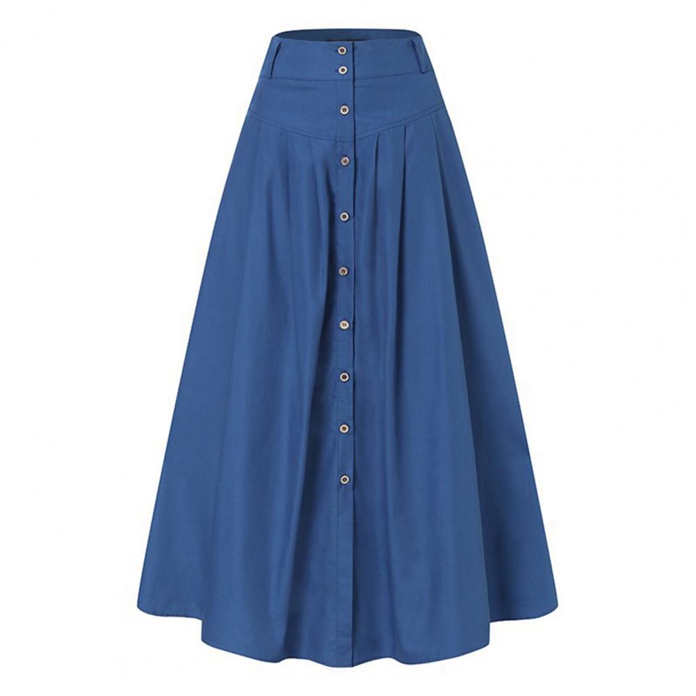 Casual Loose Hem Button A-line Long Skirt