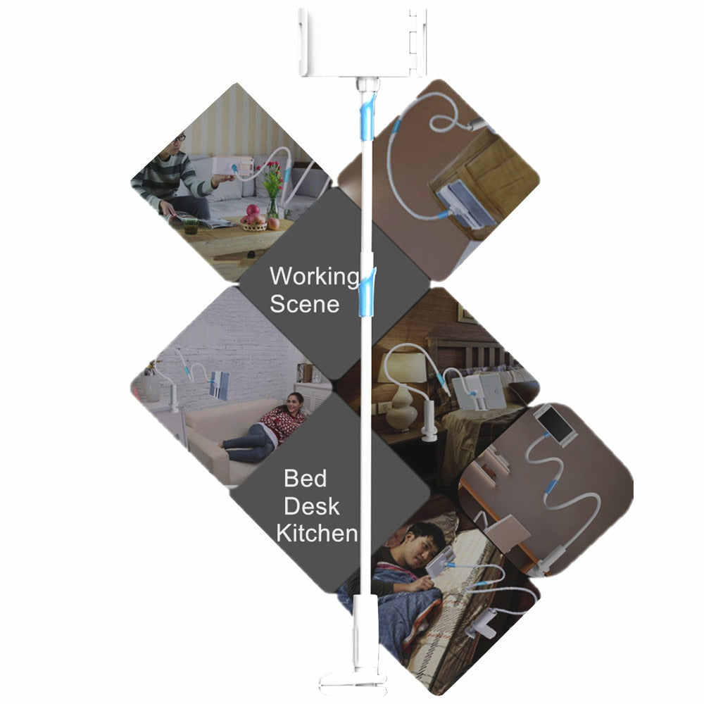 Universal Long Arm Tablet Holder for iPad Pro Air Mini Galaxy Tab Xiaomi Lenovo 4-11inch Mount Tablet Phone Holder