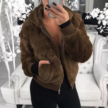 Load image into Gallery viewer, New Faux Fur Coat With Hood
