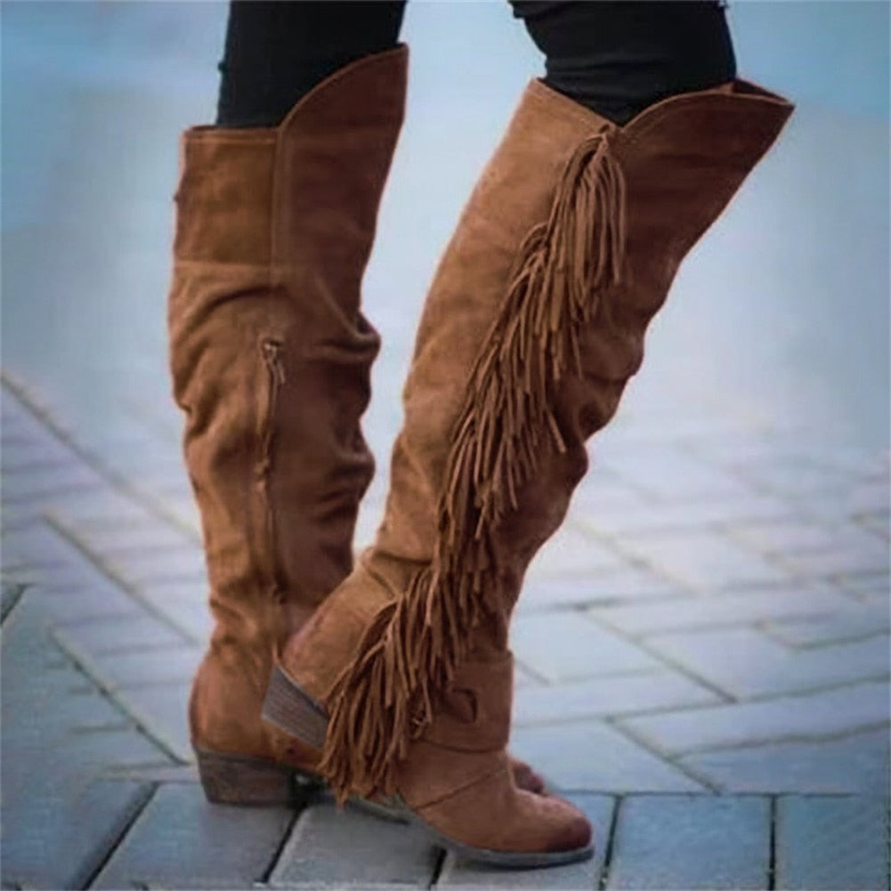 Knee High Boots Western Cowboy Boots