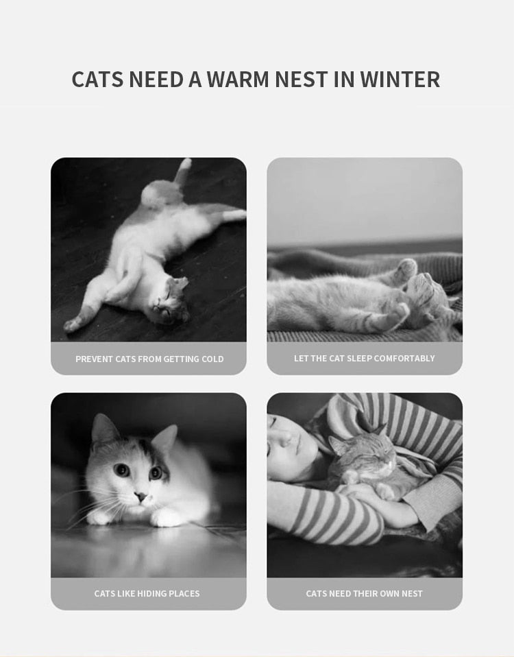 LARGE Indoor Warm Winter Cushion Bed/Cave for Cats