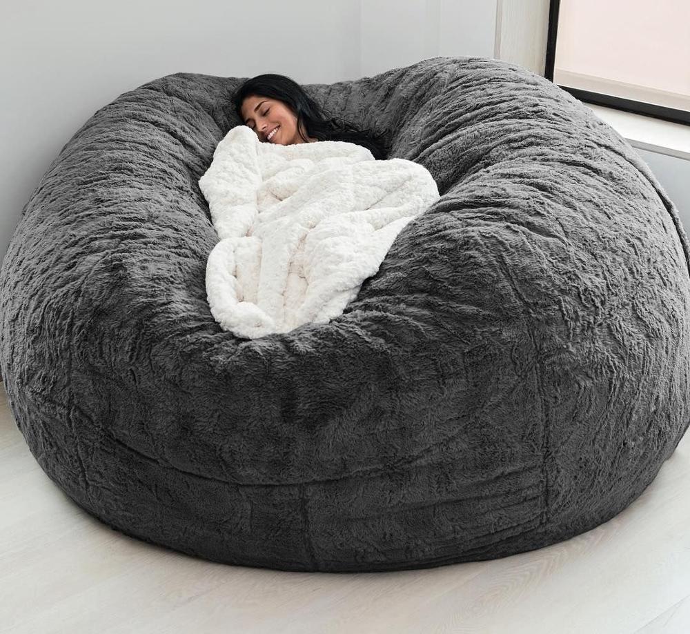 Giant Fur Bean Bag Lazy Sofa Bed