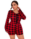 Plus Size Lounge Red Plaid Onesies Sleepwear