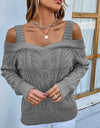 Off Shoulder Twist Pullover Sweater