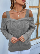 Load image into Gallery viewer, Off Shoulder Twist Pullover Sweater
