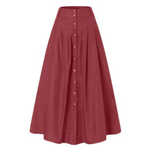 将图片加载到图库查看器，Casual Loose Hem Button A-line Long Skirt
