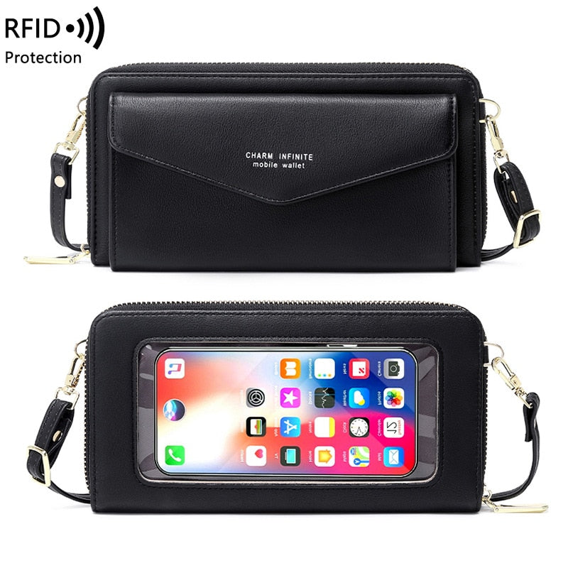 Mini Shoulder Bag Touch Screen Mobile Phone Transparent Bag