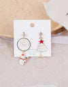 Fashion Green Red Color Star Ball Christmas Earring Women