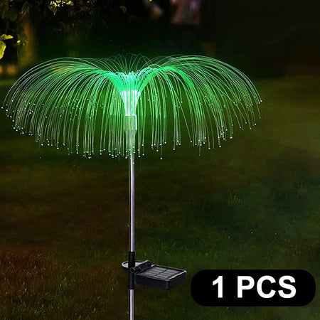 7 Color jellyfish Solar Led garden fiber optic Lamp jellyfish