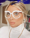 Oversized Fashion Retro Round Anti Blue Light Glasses