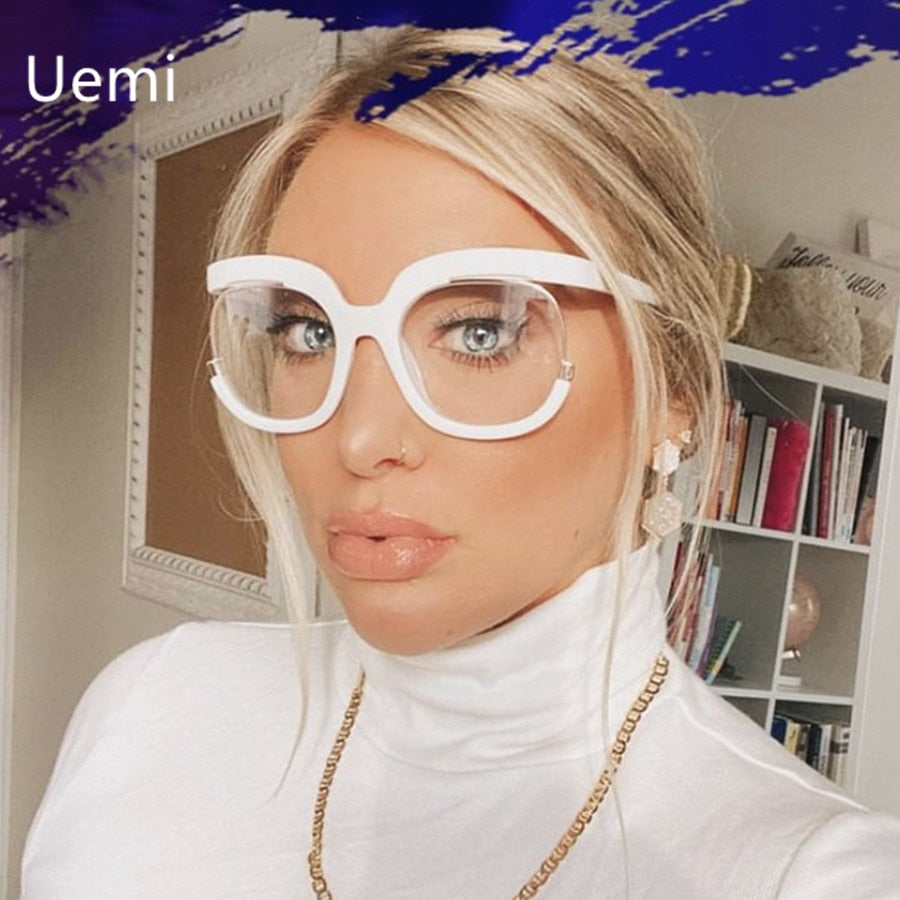 Oversized Fashion Retro Round Anti Blue Light Glasses