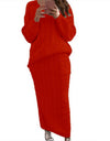 Warm Knitted 2 Piece Pullover Sweater Set