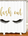 Stylish Rose Gold Eyelash Makeup Print Bath Curtain