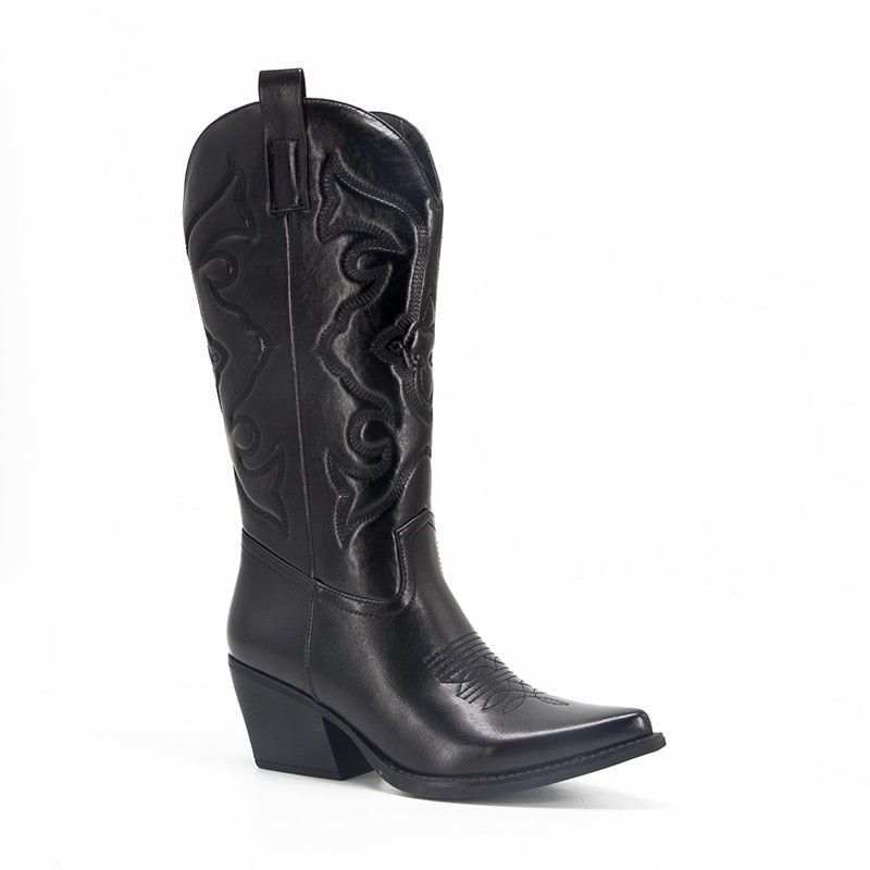 Embroidered Metallic Western Women's Cowboy boots
