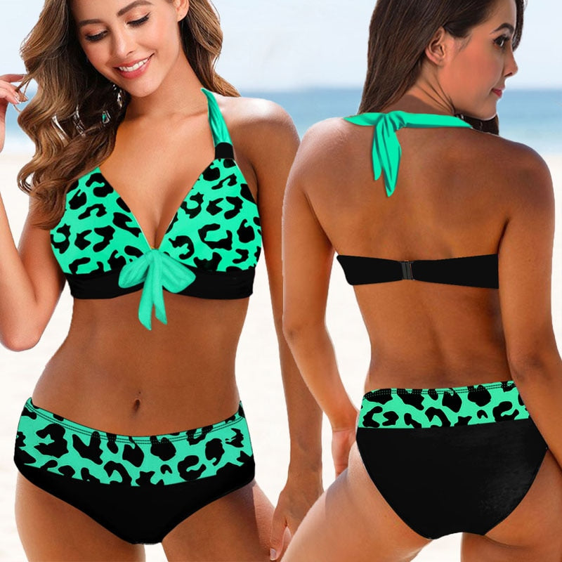 Two-piece Floral Print Bikini Set XS-8XL