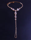 Silver Color/Gold Color Rhinestone Toe Loop Anklet
