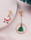 Fashion Green Red Color Star Ball Christmas Earring Women