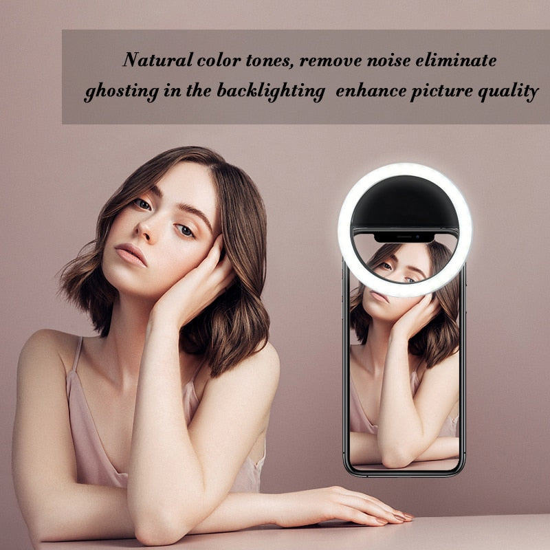 USB/Battery Powered Led Selfie Ring Light for Mobile Phone 8 cm