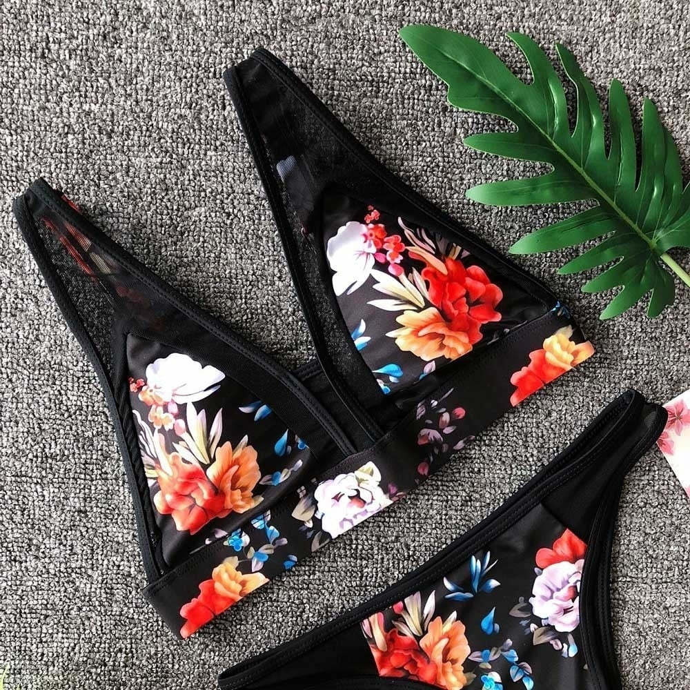 Two-piece Floral Print Bikini Set XS-8XL