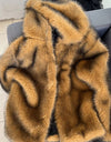 Hooded High Quality Faux Fur Top Coat