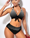 Dot Striped Two Piece Bikini Set Swimsuit S-5XL
