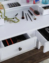 Wooden Vanity Make Up Table and Stool Set With Table Mirrors
