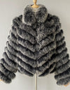 Luxury Real Fox Fur Coat(Reversible) With High-Grade Silk Liner