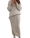 Warm Knitted 2 Piece Pullover Sweater Set