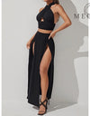 Sexy Crop Top and Skirt Two Piece Set