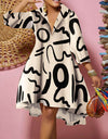 Fashion Print Loose Camouflage Irregular Dress
