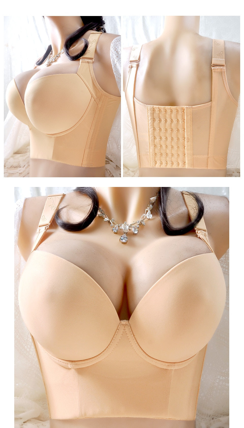 Hide Back Fat With Anti-sagging Deep Cup Push Up Shaper Bra