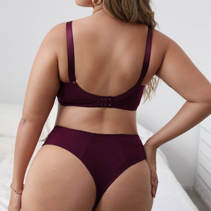 Plus size Sexy Lace thong And Bra set