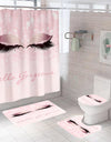 Stylish Rose Gold Eyelash Makeup Print Bath Curtain