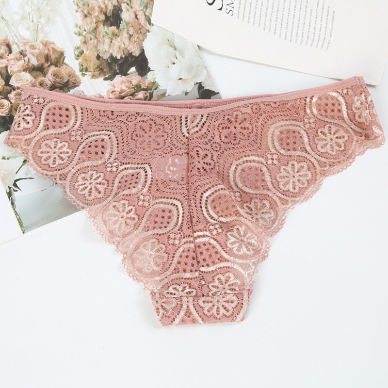 Low-Waist Female Embroidery Underwear